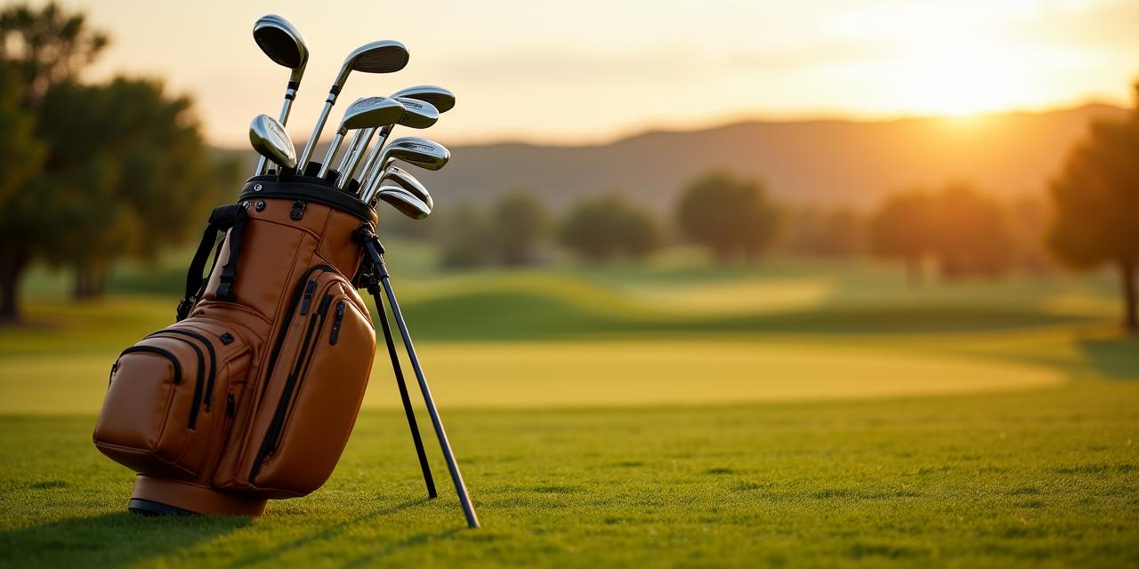Un set professionale di mazze da golf su un tappeto verde lussureggiante