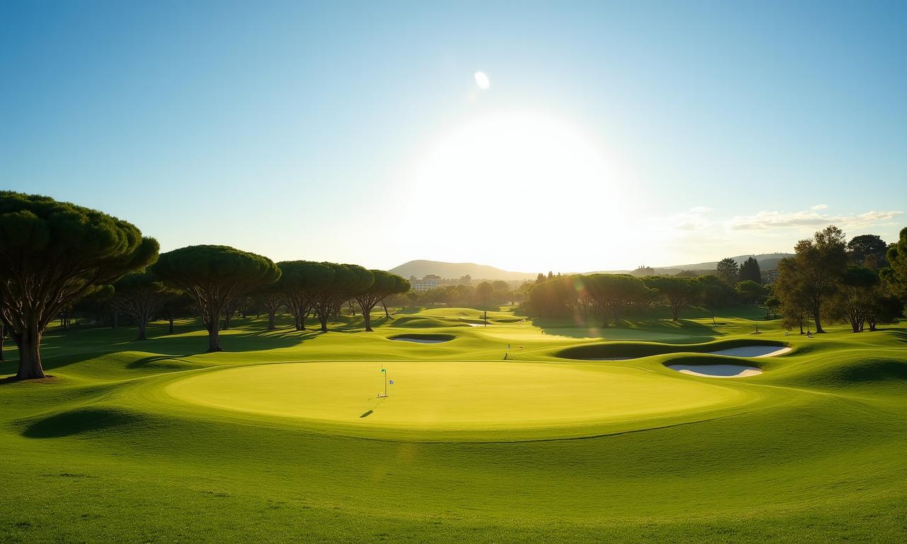 Vista panoramica del campo da golf Dante's Divot a Roma